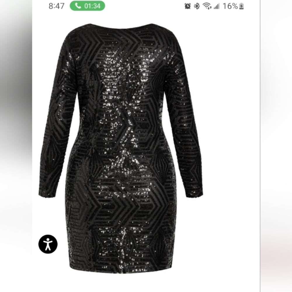CITY  CHIC Elegant Black Sequin Dress